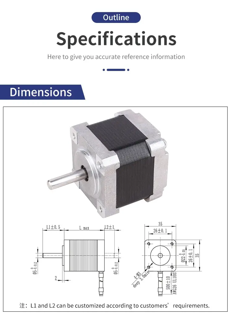 35mm 35HS 1.8° Hybrid Servo Motor Drawing