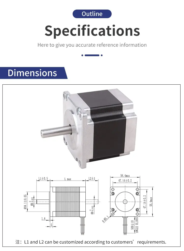 57HC 1.2° three-phase stepper motor drawing