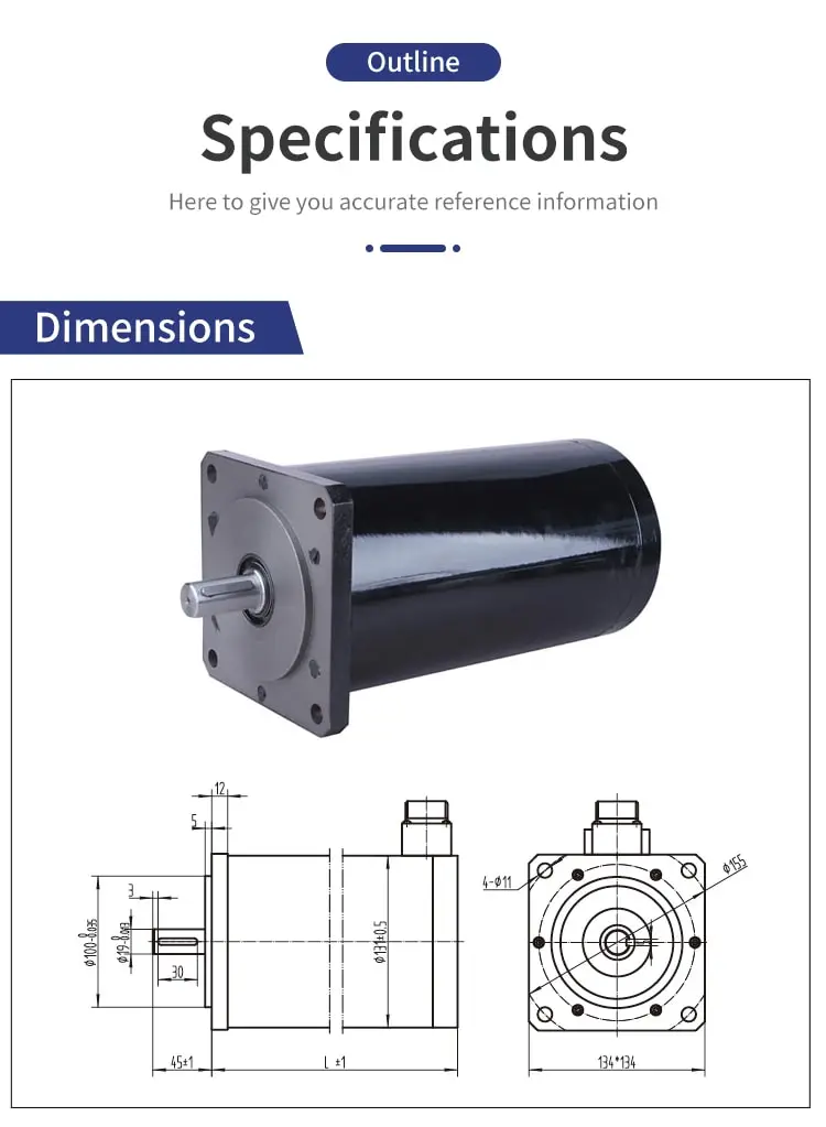 130mm 130HY 1.8° circular stepper motor drawing